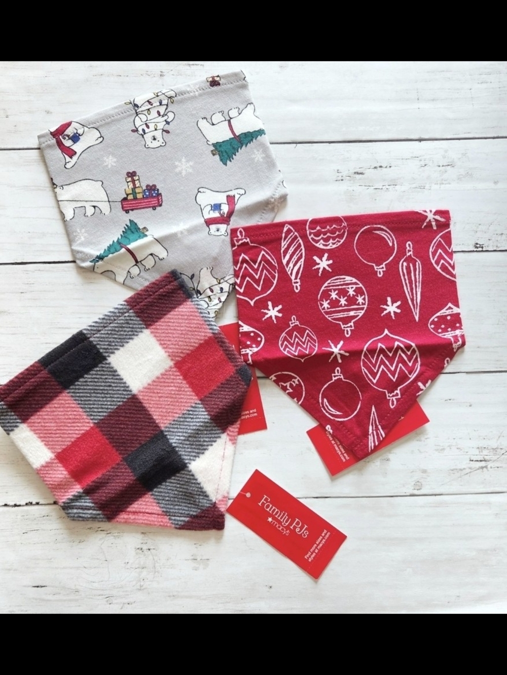 3PC Holiday Pet Bandanas NWT Size S/M